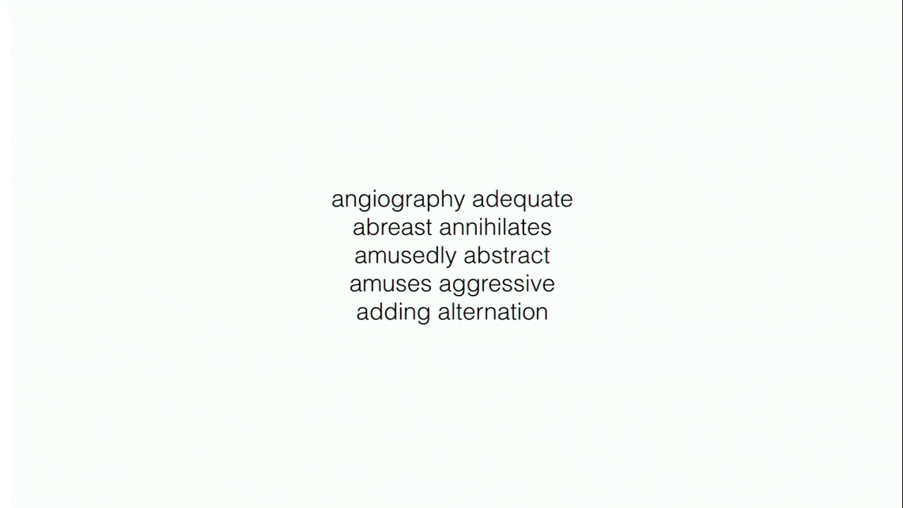 angiography adequate, abreast annihilates, amusedly abstract, amuses aggresive, adding alternation