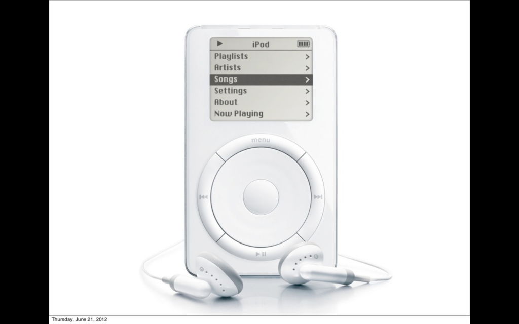 Photo of a first-generation Apple iPod.