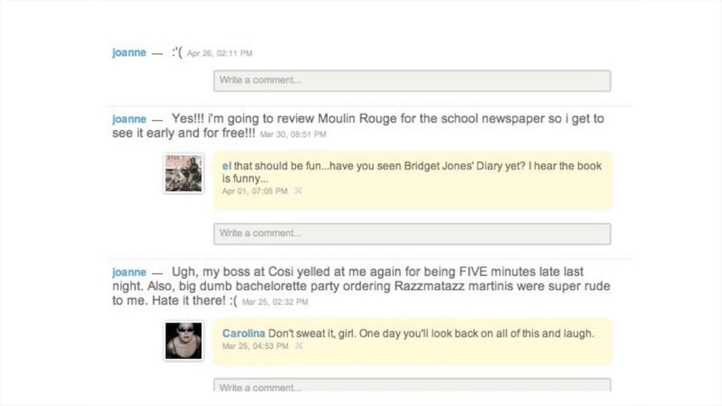 Screenshot of a conversation on Friendster