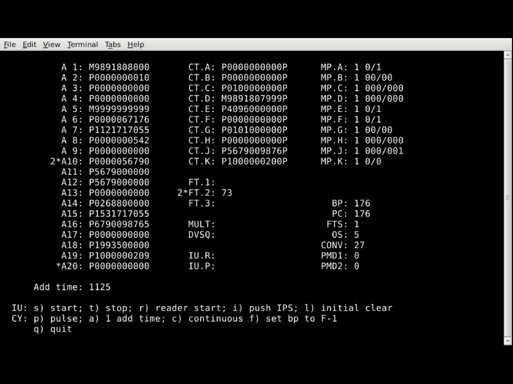 Screenshot of an ENIAC simulator application