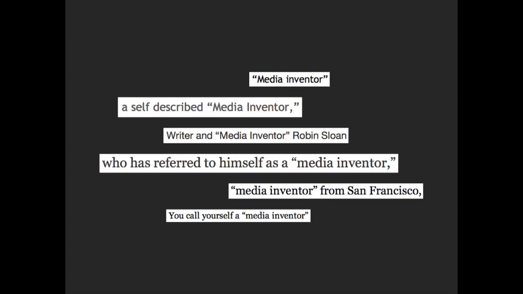 Clippings from various stories, showing the phrase "media inventor" in quotes.