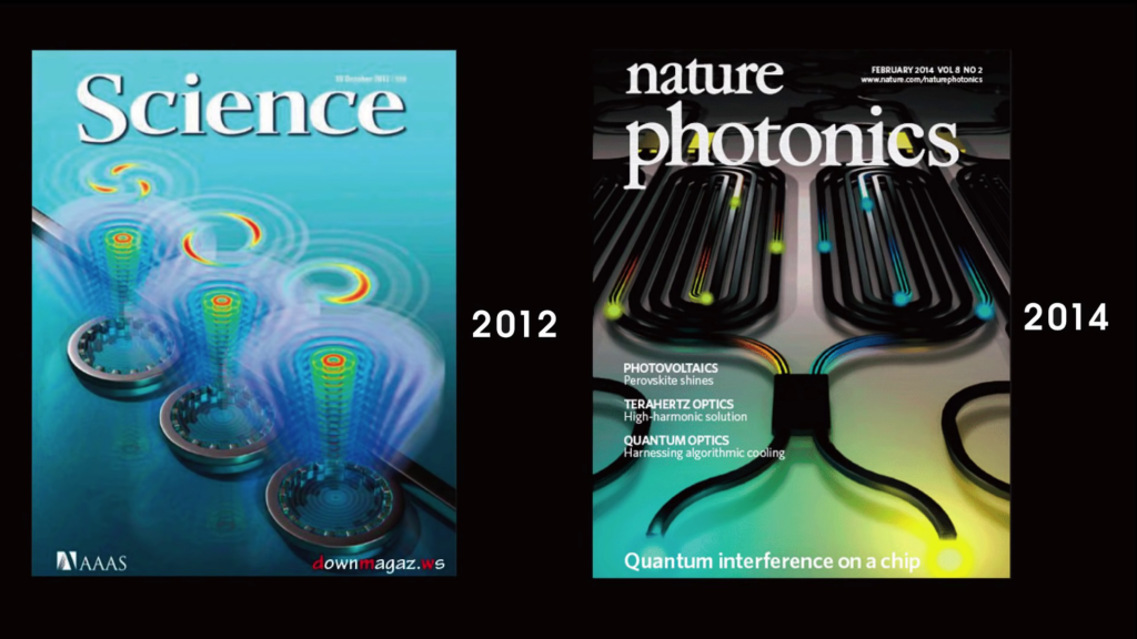 "Integrated Compact Optical Vortex Beam Emitters", Science 19 Oct 2012: Vol. 338, Issue 6105, pp. 363-366; "On-chip quantum interference between silicon photon-pair sources", Nature Photonics Volume 8 No 2, 104–108 (2014)