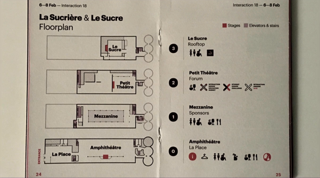 Floor plans of the building in which the event is taking place.