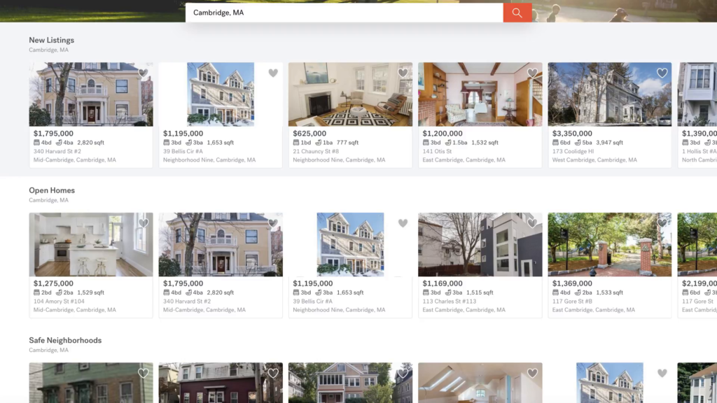 Screenshot of a collection of Airbnb listings