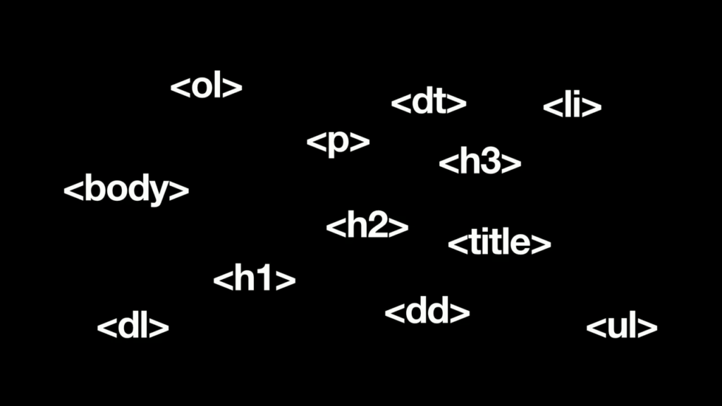 Various HTML tags