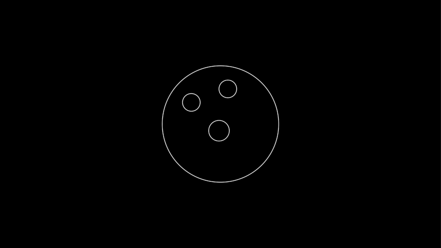 Line drawing of a bowling ball